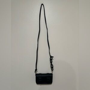 Black Crossbody Bag with Chain Accent